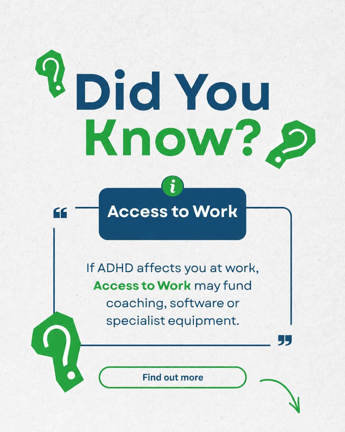 Did You Know? Access to Work may fund coaching, software or specialist equipment.